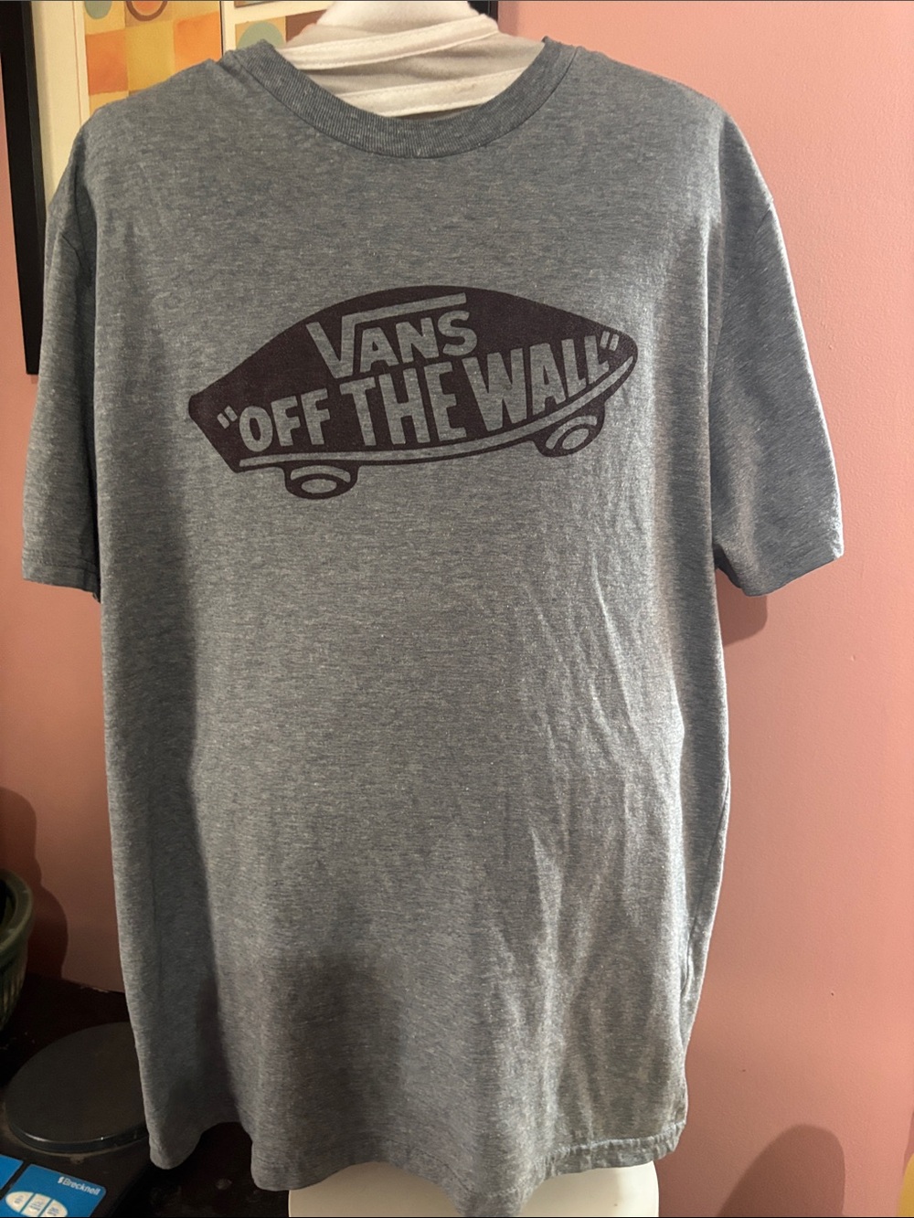 Vans Gray Short Sleeve 'Off The Wall' Skate Logo Tee Size Medium
